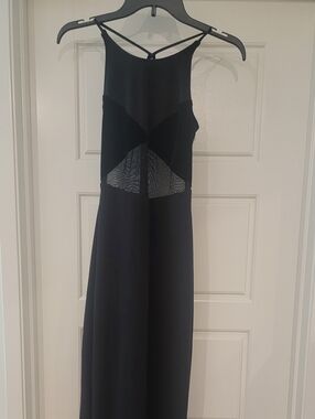 Source Unknown Black Maxi Dress with Sheer Insets